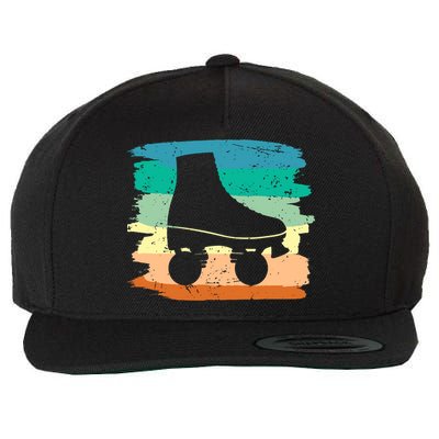 Roller Skating Art 80s Roller Derby Rollerskate Wool Snapback Cap