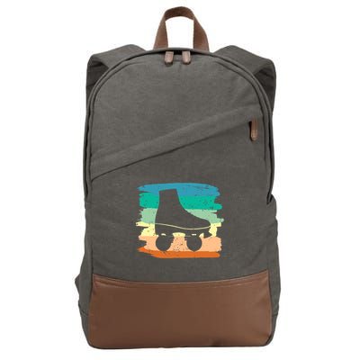 Roller Skating Art 80s Roller Derby Rollerskate Cotton Canvas Backpack