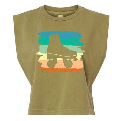 Roller Skating Art 80s Roller Derby Rollerskate Garment-Dyed Women's Muscle Tee