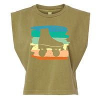 Roller Skating Art 80s Roller Derby Rollerskate Garment-Dyed Women's Muscle Tee