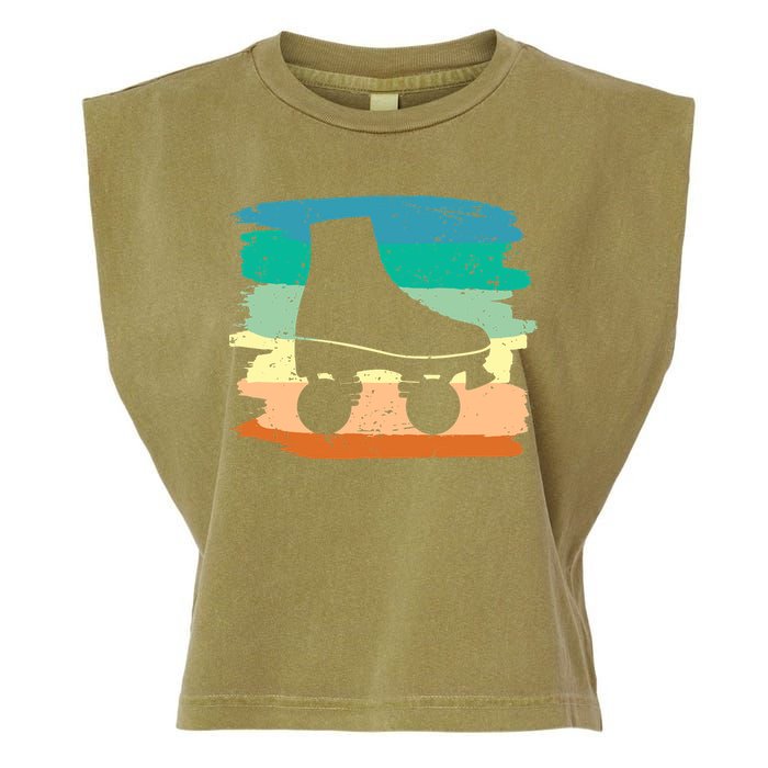 Roller Skating Art 80s Roller Derby Rollerskate Garment-Dyed Women's Muscle Tee