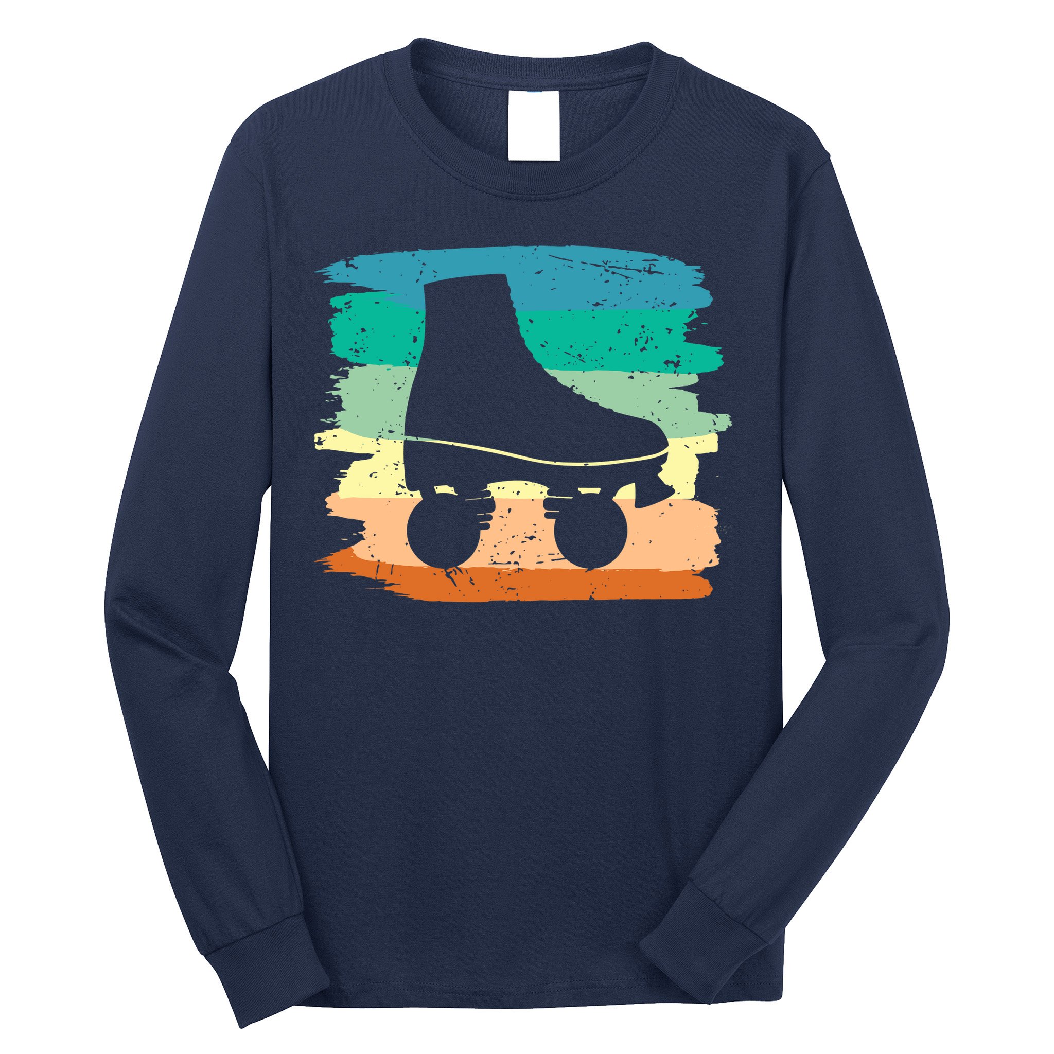 Roller Skating Art 80s Roller Derby Rollerskate Long Sleeve Shirt