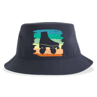 Roller Skating Art 80s Roller Derby Rollerskate Sustainable Bucket Hat