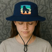 Roller Skating Art 80s Roller Derby Rollerskate Bucket Hat