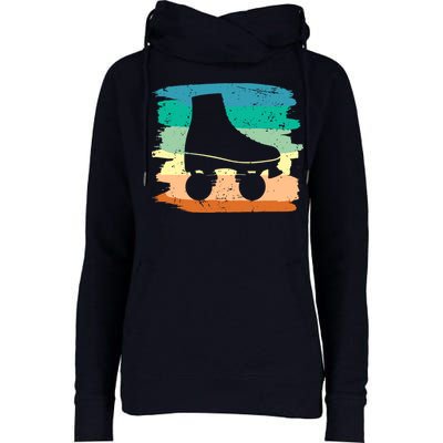 Roller Skating Art 80s Roller Derby Rollerskate Womens Funnel Neck Pullover Hood