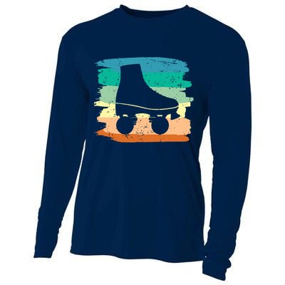 Roller Skating Art 80s Roller Derby Rollerskate Cooling Performance Long Sleeve Crew