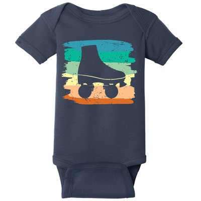 Roller Skating Art 80s Roller Derby Rollerskate Baby Bodysuit