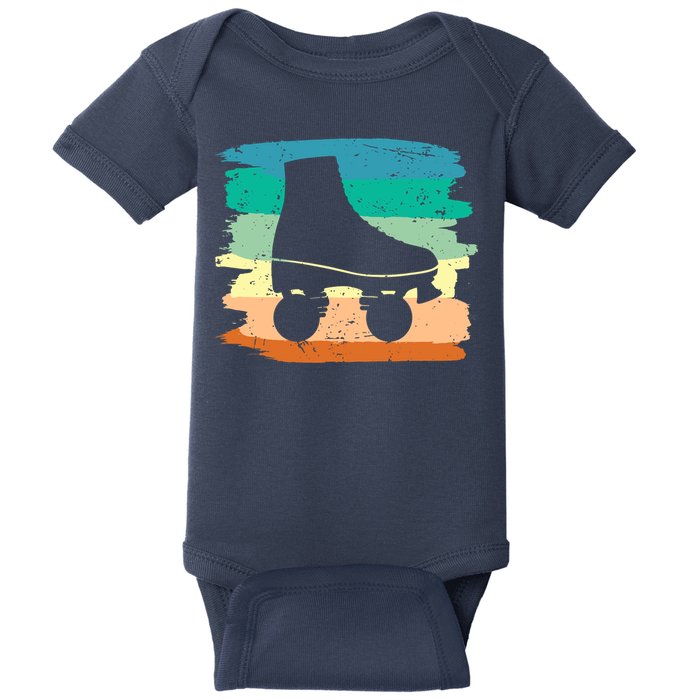 Roller Skating Art 80s Roller Derby Rollerskate Baby Bodysuit