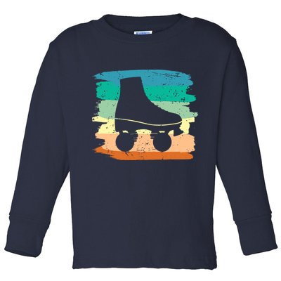 Roller Skating Art 80s Roller Derby Rollerskate Toddler Long Sleeve Shirt
