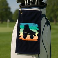 Roller Skating Art 80s Roller Derby Rollerskate Golf Towel