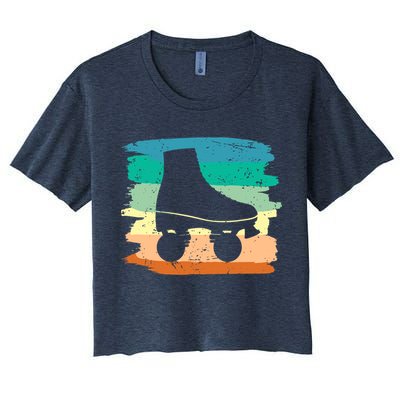 Roller Skating Art 80s Roller Derby Rollerskate Crop Top
