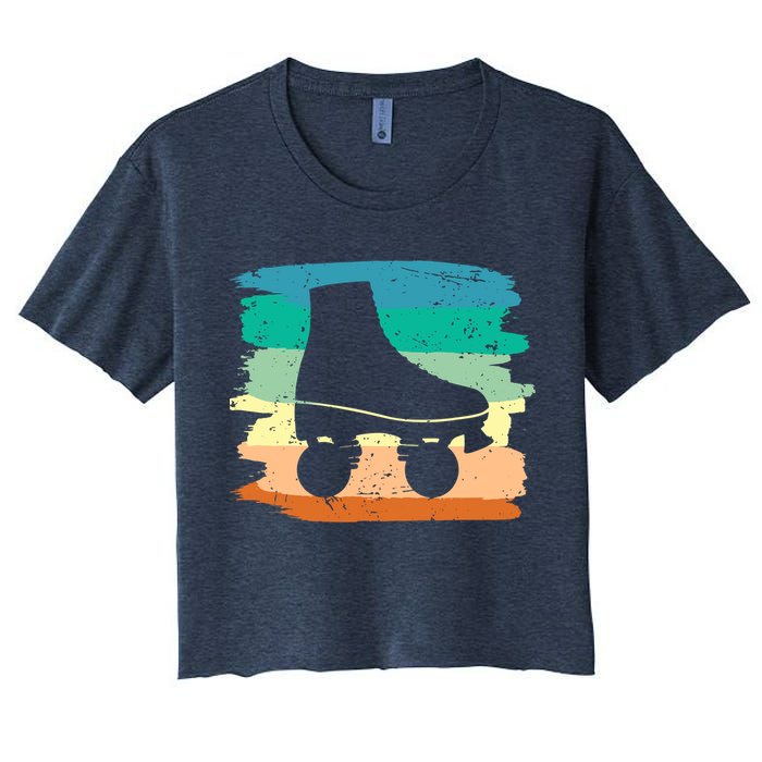 Roller Skating Art 80s Roller Derby Rollerskate Crop Top