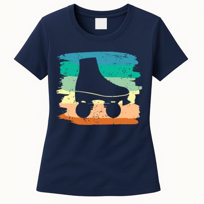 Roller Skating Art 80s Roller Derby Rollerskate Womens T-Shirt