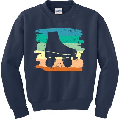 Roller Skating Art 80s Roller Derby Rollerskate Kids Sweatshirt