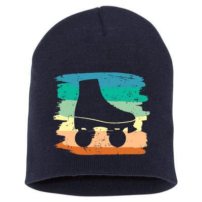 Roller Skating Art 80s Roller Derby Rollerskate Short Acrylic Beanie