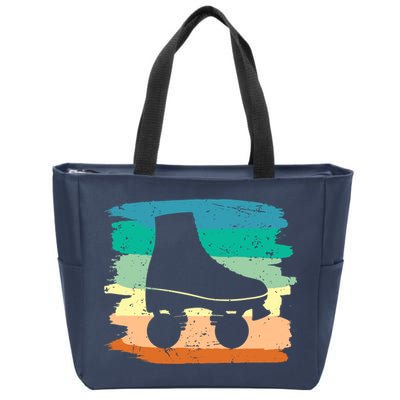 Roller Skating Art 80s Roller Derby Rollerskate Zip Tote Bag