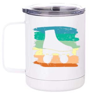 Roller Skating Art 80s Roller Derby Rollerskate 12 oz Stainless Steel Tumbler Cup