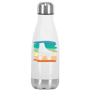 Roller Skating Art 80s Roller Derby Rollerskate Stainless Steel Insulated Water Bottle