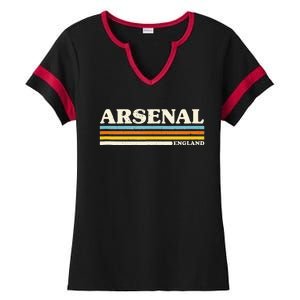 Retro Stripe Arsenal Ladies Halftime Notch Neck Tee