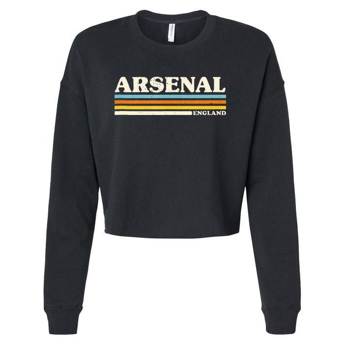 Retro Stripe Arsenal Cropped Pullover Crew