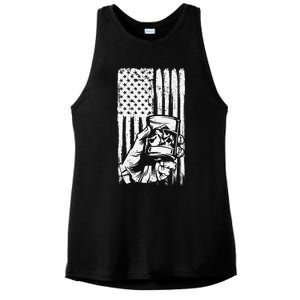 Retro Scotch Bourbon Whisky 4th of July Ladies PosiCharge Tri-Blend Wicking Tank