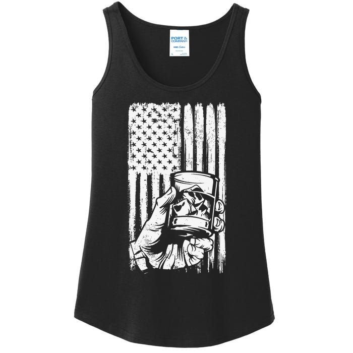 Retro Scotch Bourbon Whisky 4th of July Ladies Essential Tank