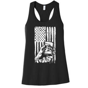 Retro Scotch Bourbon Whisky 4th of July Women's Racerback Tank