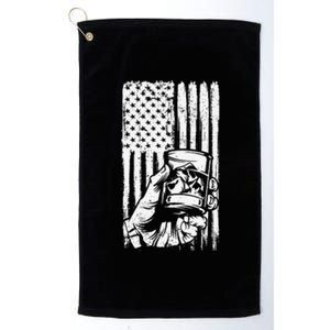 Retro Scotch Bourbon Whisky 4th of July Platinum Collection Golf Towel