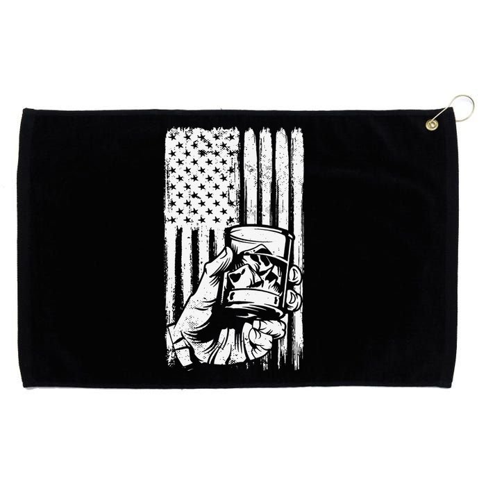 Retro Scotch Bourbon Whisky 4th of July Grommeted Golf Towel