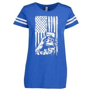 Retro Scotch Bourbon Whisky 4th of July Enza Ladies Jersey Football T-Shirt