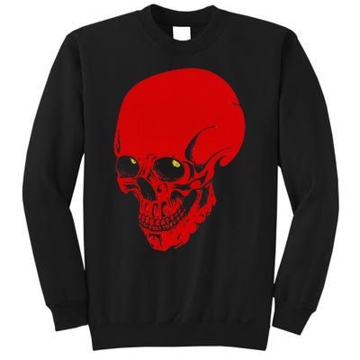 Red Skull Black Light Glowing Eyes Graphic Sweatshirt