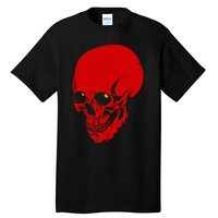 Red Skull Black Light Glowing Eyes Graphic Tall T-Shirt