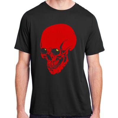 Red Skull Black Light Glowing Eyes Graphic Adult ChromaSoft Performance T-Shirt