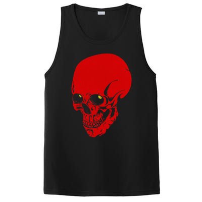 Red Skull Black Light Glowing Eyes Graphic PosiCharge Competitor Tank