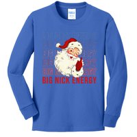 Retro Santa Big Nick Energy Vintage Christmas Gift Kids Long Sleeve Shirt