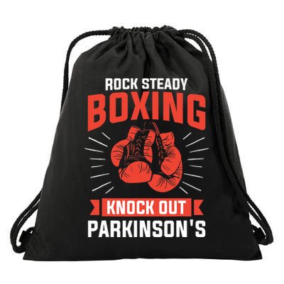 Rock Steady Boxing Knock Out Parkinson's Boxer Drawstring Bag