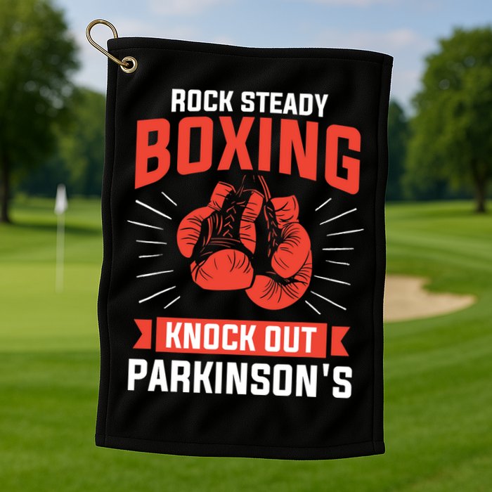 Rock Steady Boxing Knock Out Parkinson's Boxer Golf Towel