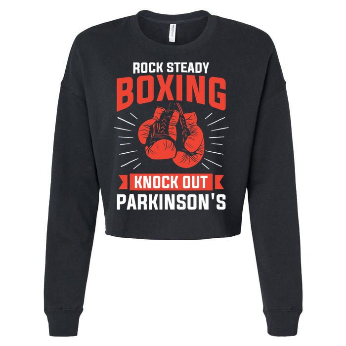 Rock Steady Boxing Knock Out Parkinson's Boxer Cropped Pullover Crew
