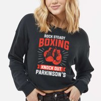 Rock Steady Boxing Knock Out Parkinson's Boxer Cropped Pullover Crew