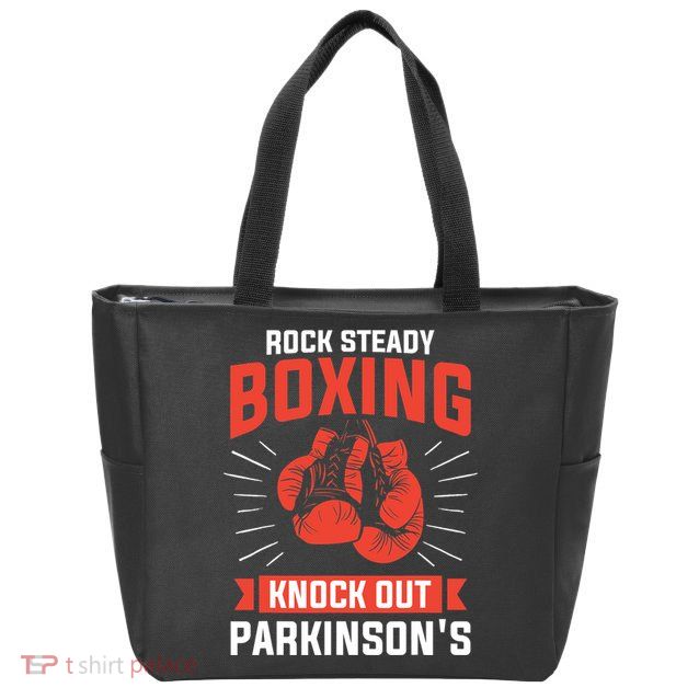 Rock Steady Boxing Knock Out Parkinson's Boxer Zip Tote Bag