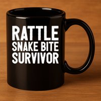 Rattle Snake Bite Survivor Rattlesnake Hospital 11oz C Handle Ceramic Mug