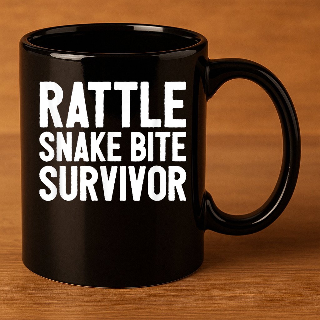 Rattle Snake Bite Survivor Rattlesnake Hospital 11oz C Handle Ceramic Mug