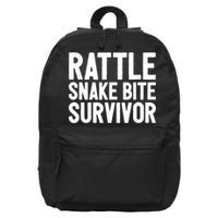 Rattle Snake Bite Survivor Rattlesnake Hospital 16 in Basic Backpack
