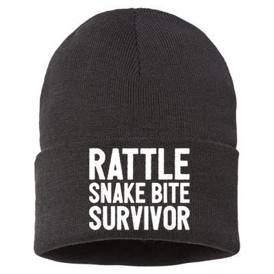 Rattle Snake Bite Survivor Rattlesnake Hospital Sustainable Knit Beanie