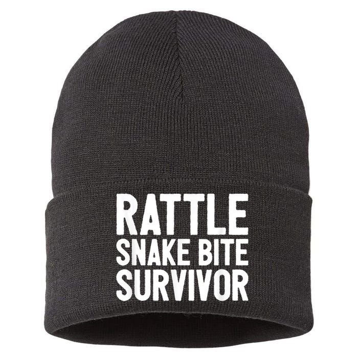 Rattle Snake Bite Survivor Rattlesnake Hospital Sustainable Knit Beanie