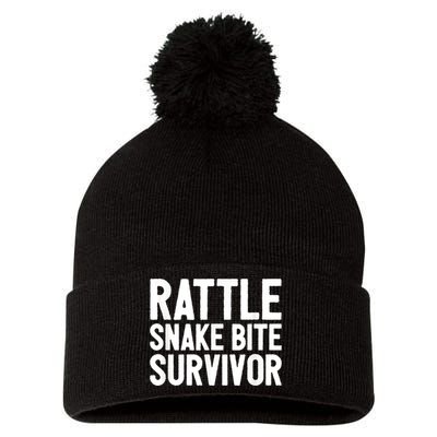 Rattle Snake Bite Survivor Rattlesnake Hospital Pom Pom 12in Knit Beanie