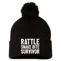 Rattle Snake Bite Survivor Rattlesnake Hospital Pom Pom 12in Knit Beanie