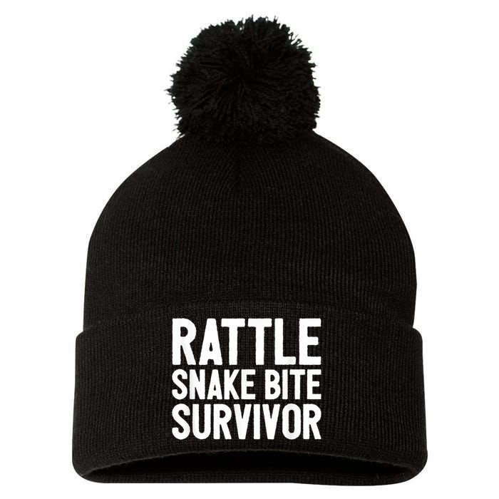 Rattle Snake Bite Survivor Rattlesnake Hospital Pom Pom 12in Knit Beanie