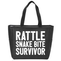 Rattle Snake Bite Survivor Rattlesnake Hospital Zip Tote Bag