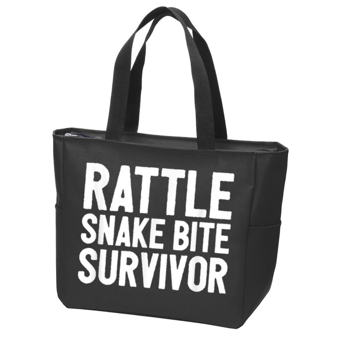 Rattle Snake Bite Survivor Rattlesnake Hospital Zip Tote Bag